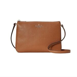 Kate Spade Triple Gusset Crossbody Leila Pebble Leather Purse Handbag